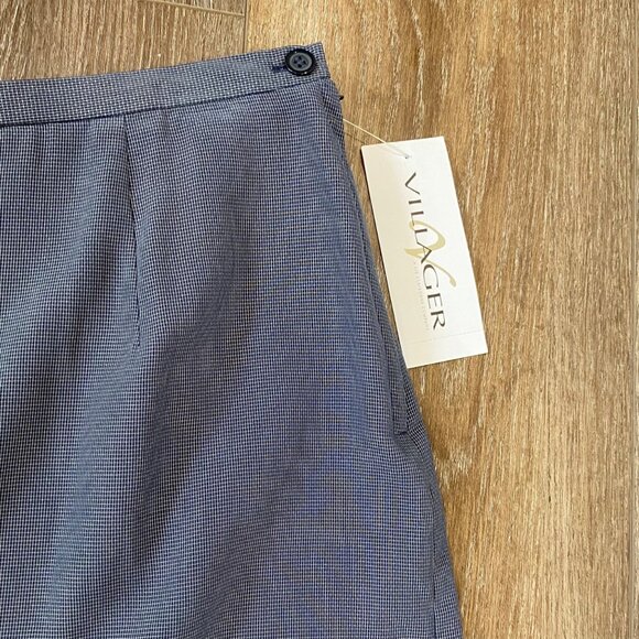 Villager Career Essentials Blue Checked Knee-Length Skirt Size 10 NWT - Picture 3 of 5